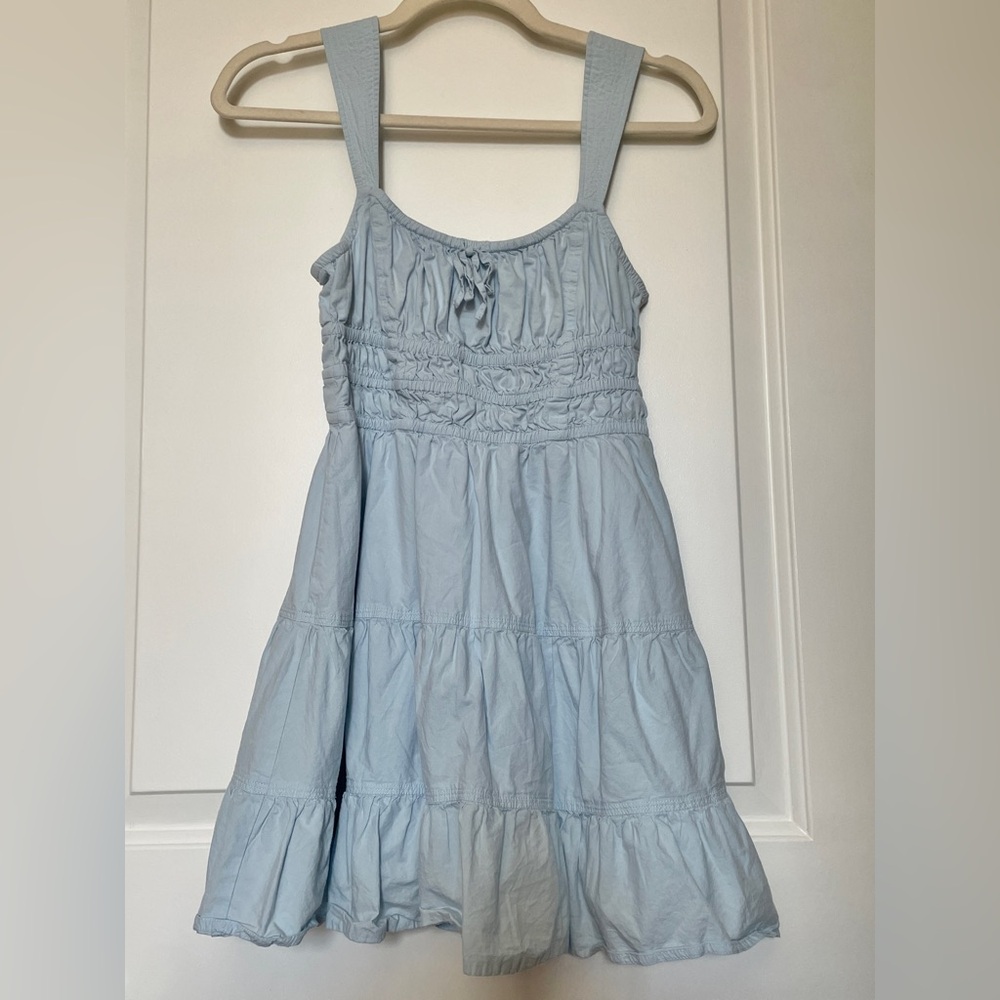 Aritzia Light Blue Tiered Mini Dress